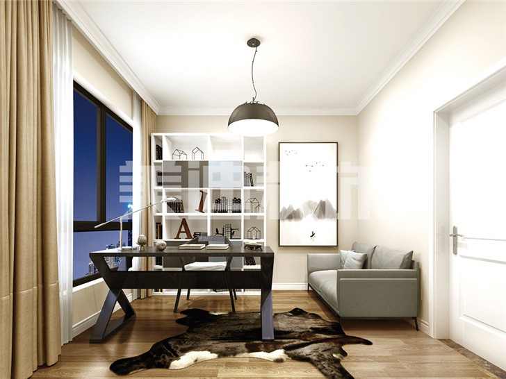 长沙中建信和城115平装修案例-书房