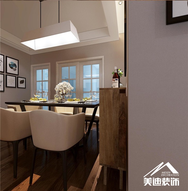 八方小区现代装修案例-餐厅