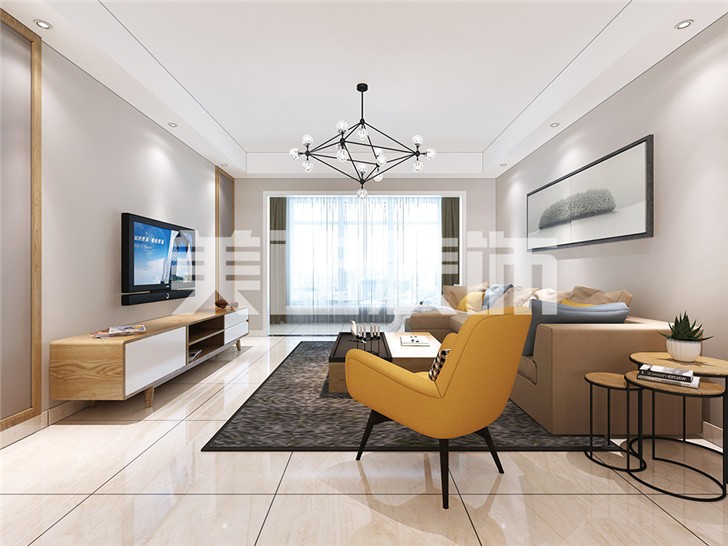 长沙120平装修案例-客厅