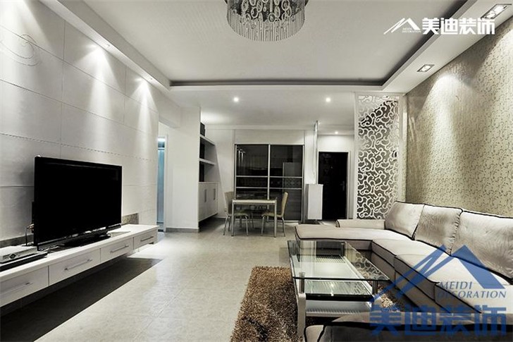 长沙现代简约装修案例-客厅