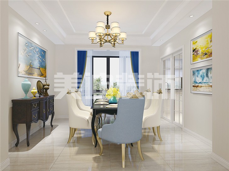 长沙120平欧式装修案例-餐厅