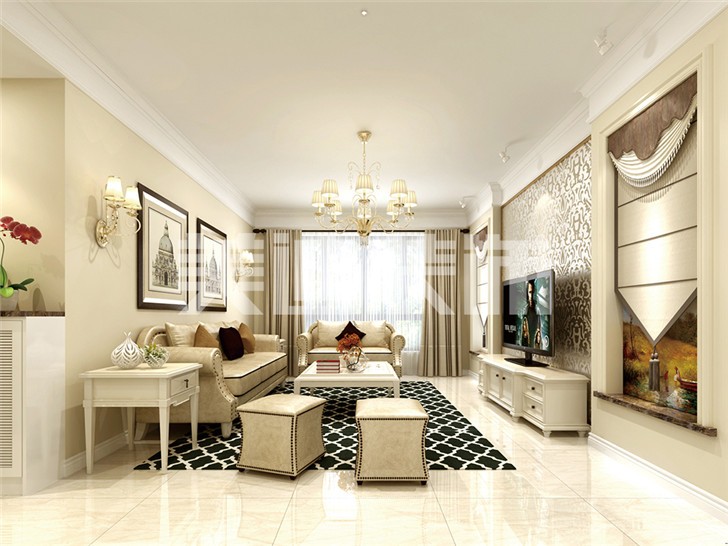 长沙中建信和城115平米装修案例-客厅