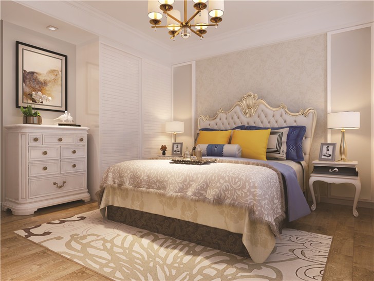 长沙120平欧式装修案例-卧室