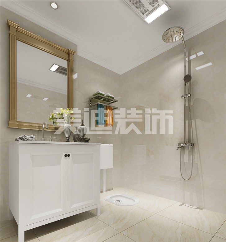 长沙120平欧式装修案例-卫生间