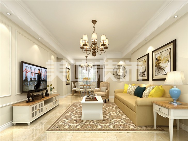 长沙中建信和城115平米装修案例-客厅