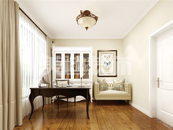 长沙中建信和城115平米装修案例-书房