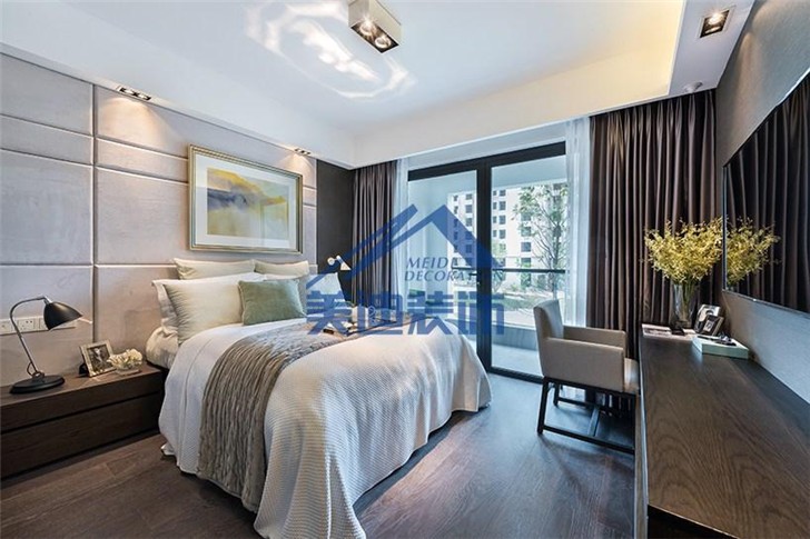 长沙湘水熙园现代简约装修案例-卧室