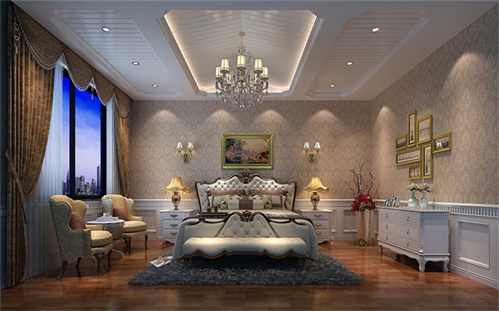 长沙御景星城欧式装修案例-卧室