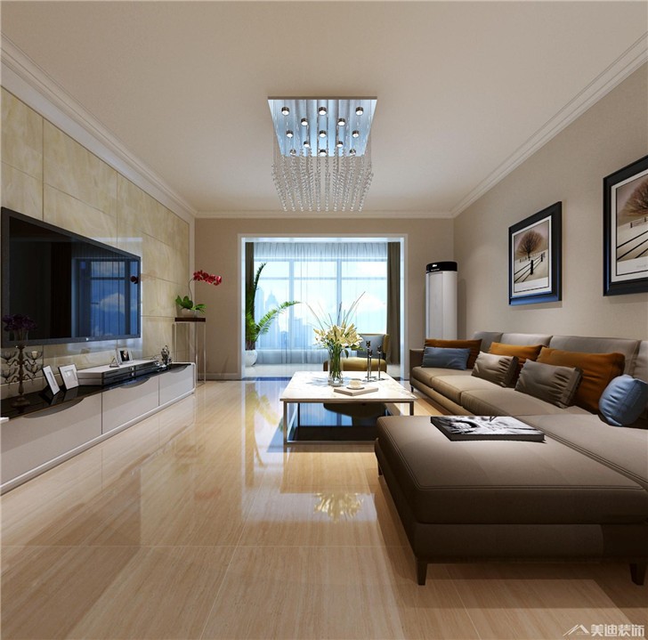 长沙新兴北京御园装修案例-客厅