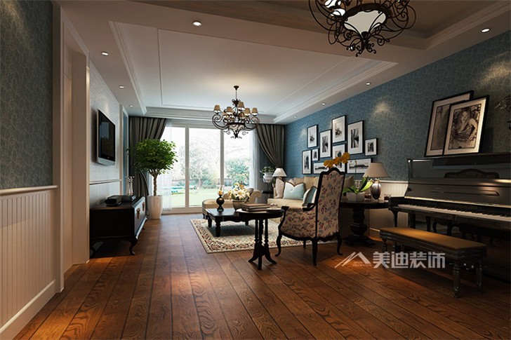 长沙云溪谷欧式装修案例-客厅