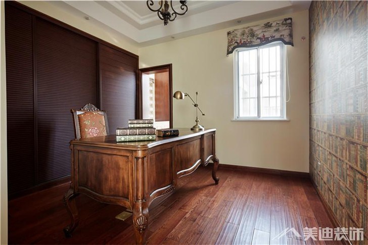 长沙香樟景苑300平装修案例-书房