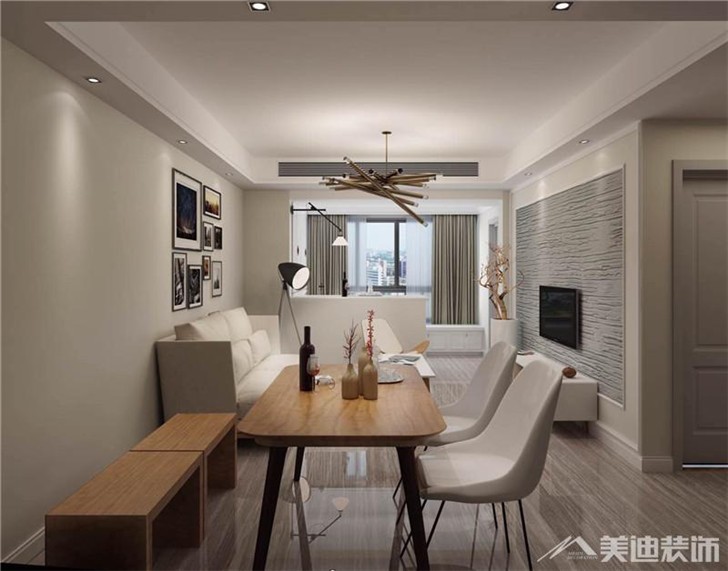 长沙世茂铂翠湾北欧风装修案例-客厅