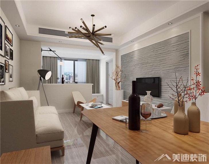 长沙世茂铂翠湾北欧风装修案例-客厅