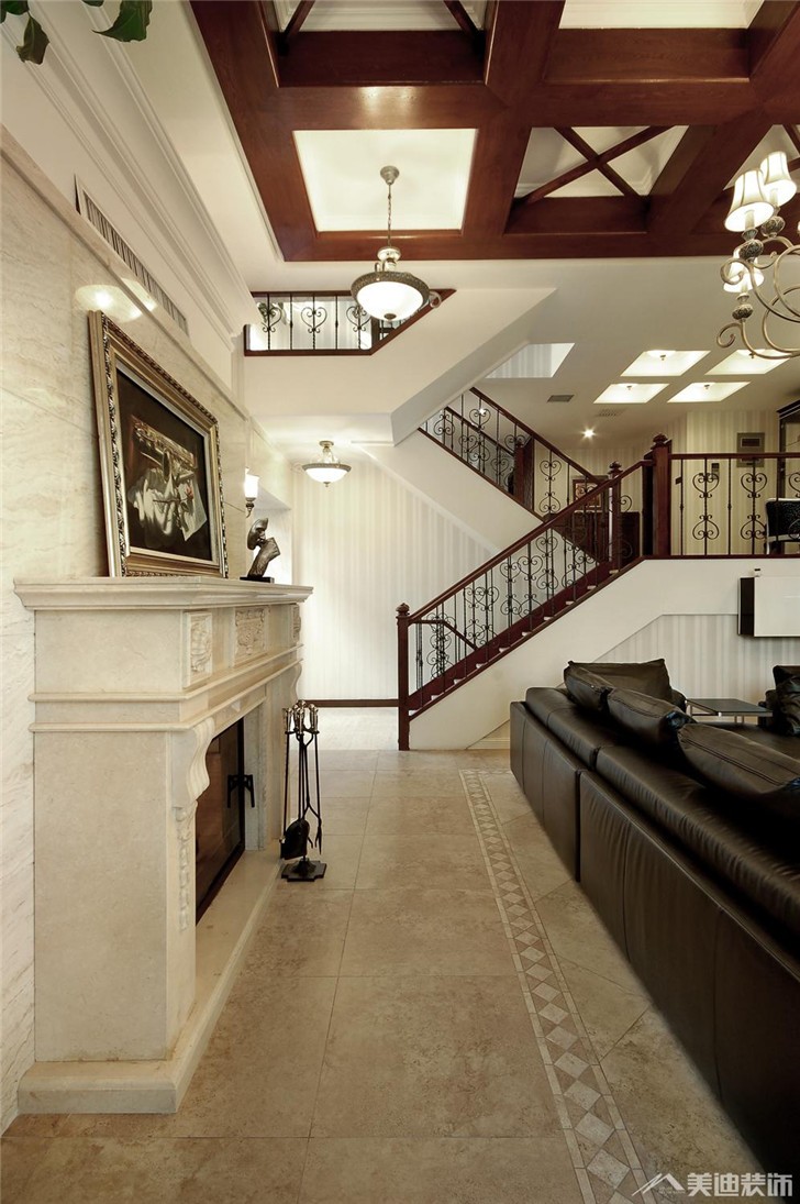 长沙水云间380㎡欧式风格装修案例图-走廊