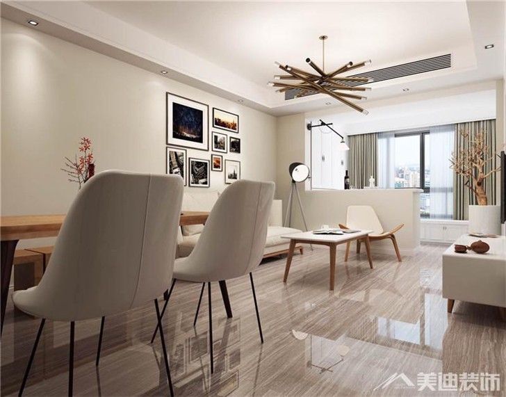 长沙世茂铂翠湾北欧风装修案例-客厅