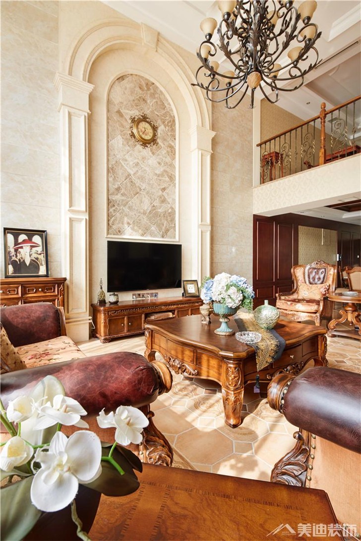 长沙香樟景苑300平装修案例-客厅