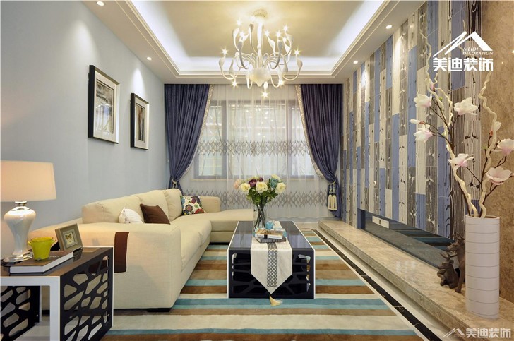 长沙万里时代装修案例-客厅