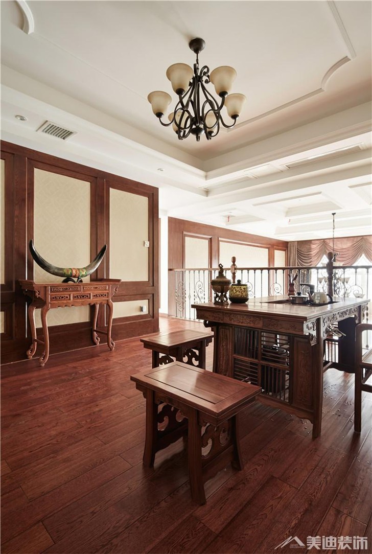 长沙香樟景苑300平装修案例-茶室