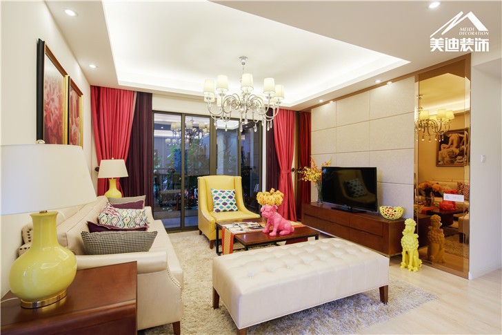 长沙北辰三角洲现代前卫装修案例图-客厅