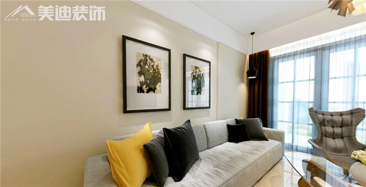 海洋半岛现代风装修案例-客厅