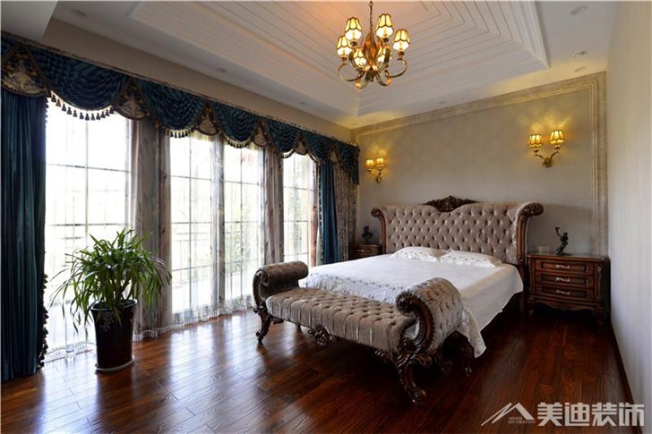 金地三千府别墅装修案例-卧室