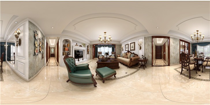 华润·橡树湾美式风格装修案例-全景图