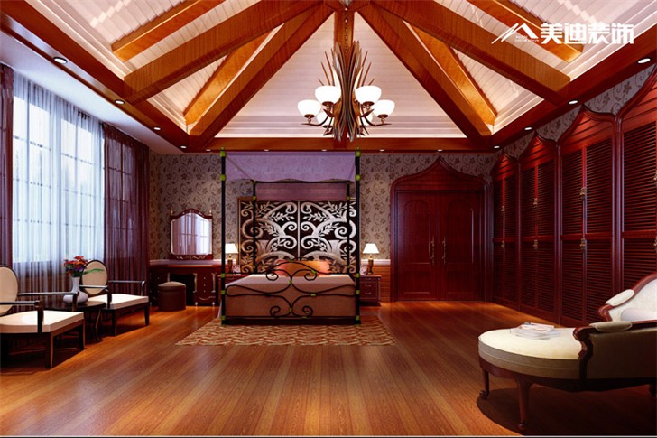 南湖花园欧式装修案例-卧室