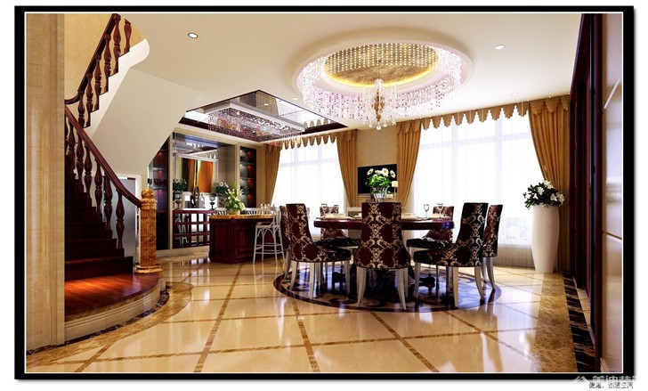 碧桂园别墅新中式案例-餐厅