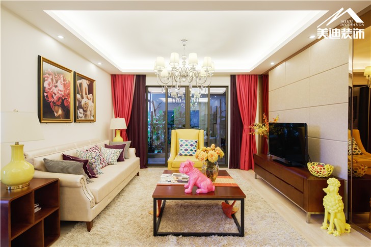 长沙北辰三角洲现代前卫装修案例图-客厅