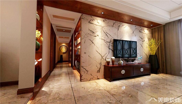 海洋半岛新中式装修案例-客厅