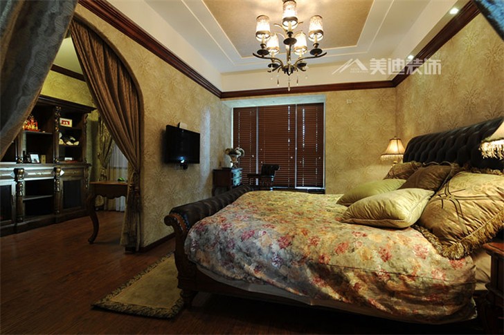 藏珑三室一厅装修案例)-卧室