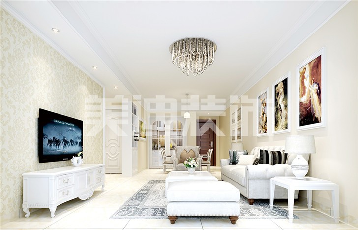 欧式85㎡整装案例-客厅