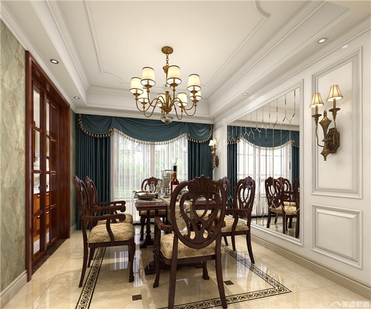 华润·橡树湾美式风格装修案例-餐厅