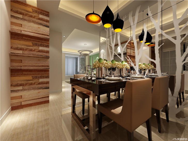 清溪川9号现代风案例-餐厅
