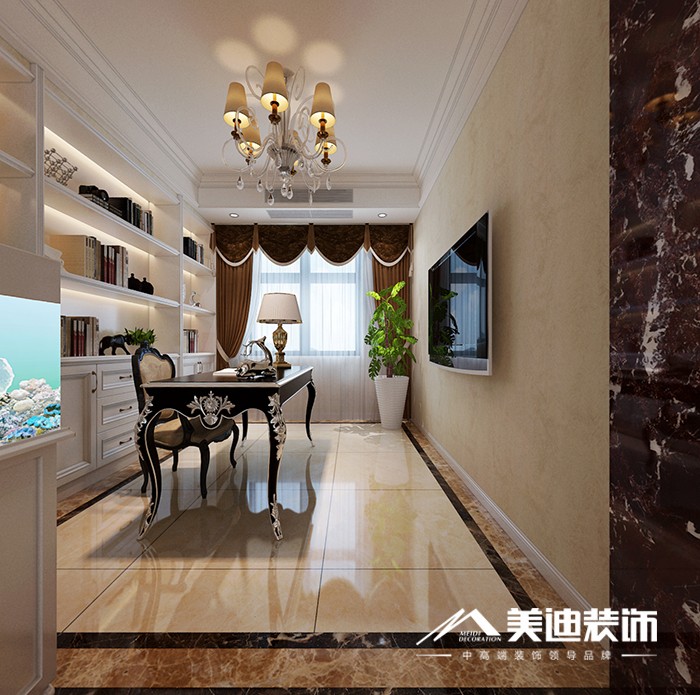 长沙五矿万境水岸装修案例-书房