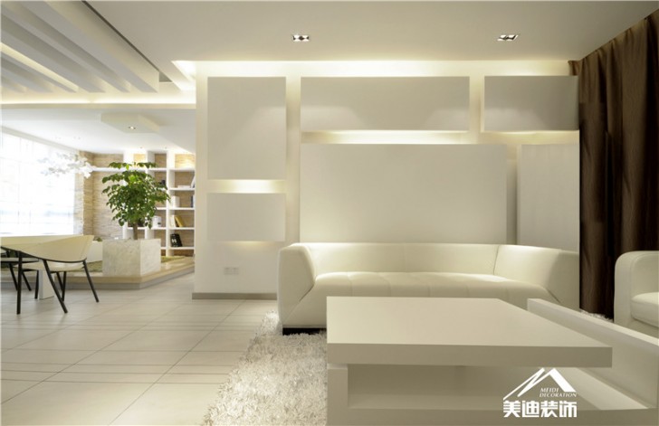 卓越未来海岸样板房-白· 吐息-客厅