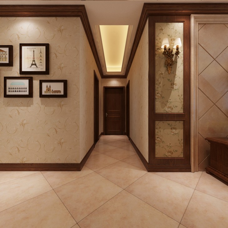 长沙湘江世纪城美式乡村风案例-过道