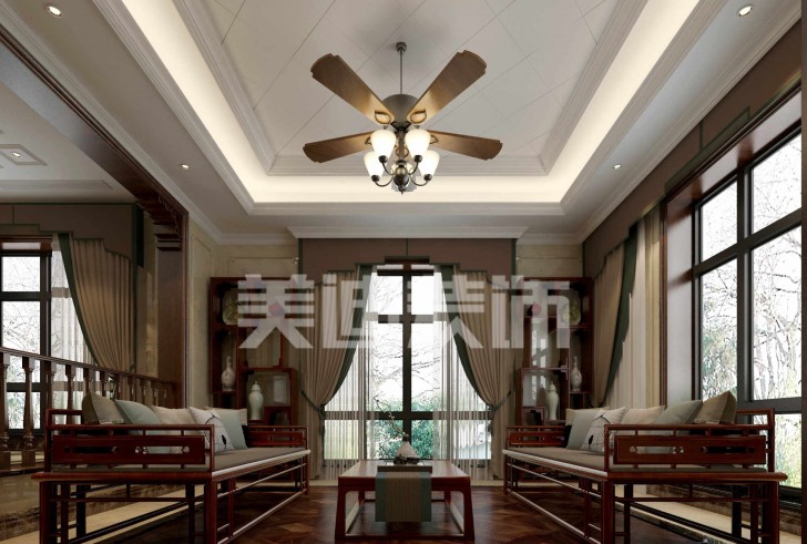 水映加州新中式装修效果图—茶室