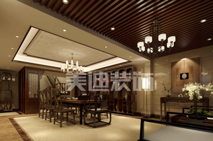 水映加州新中式装修效果图— 一楼休闲厅