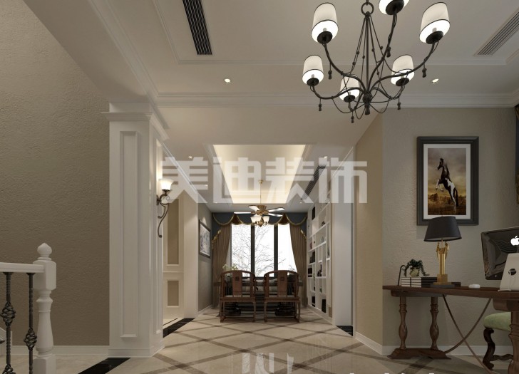 龙湾国际美式装修效果图—茶室