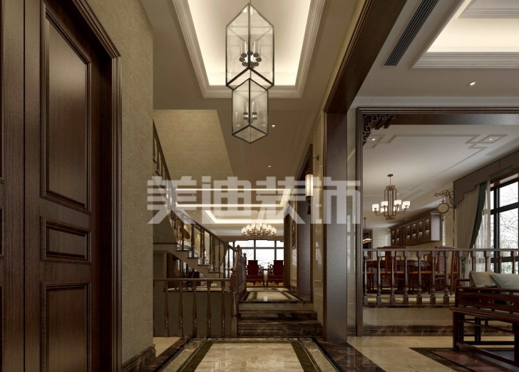 水映加州新中式装修效果图—门厅