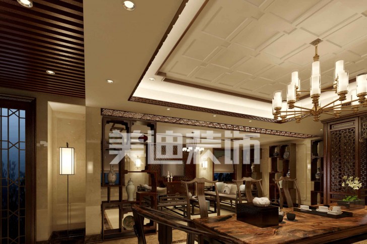 水映加州新中式装修效果图— 一楼休闲厅