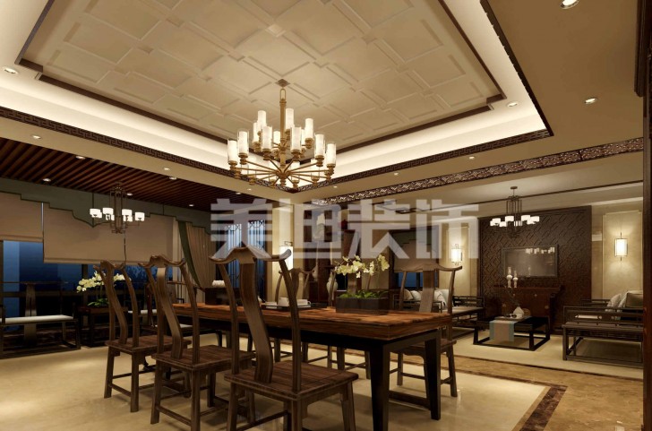 水映加州新中式装修效果图— 一楼休闲厅