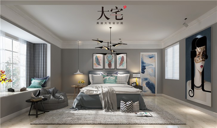 天麓尚层250平别墅东方雅韵风装修案例图—小孩房