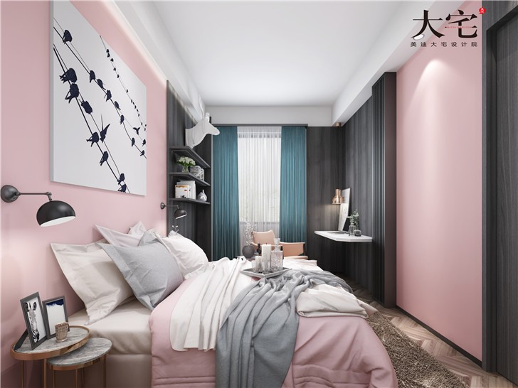 中海天鉴240平工业风平装修案例图—卧室