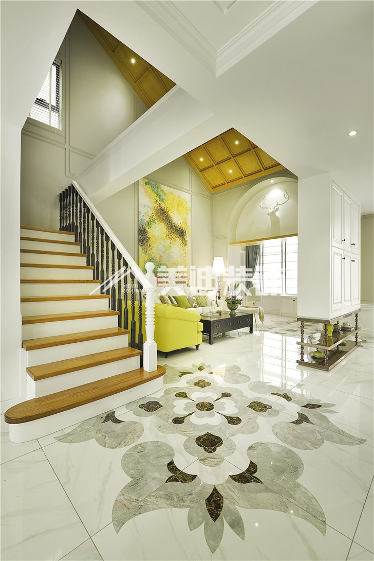 世贸铂翠湾清新北欧风装修案例图—客厅