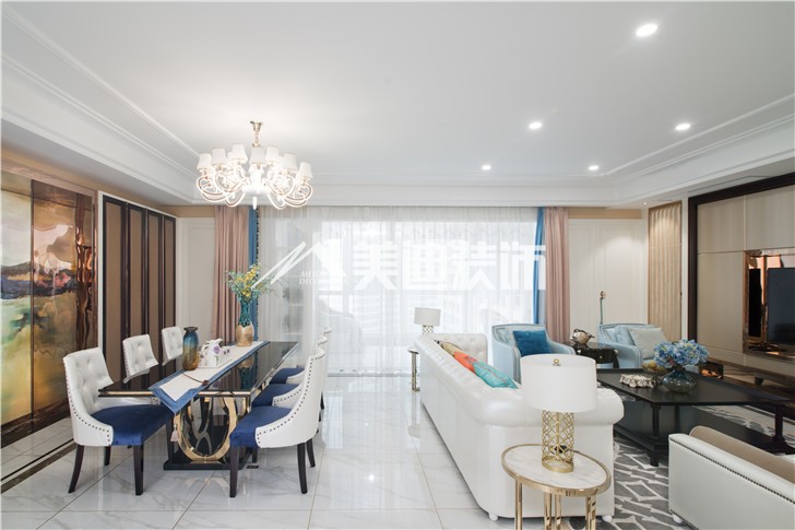 保利国际新奢古典风装修案例图—客餐厅