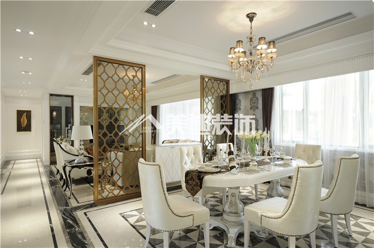 万科里梅溪郡新奢古典装修案例图—客餐厅