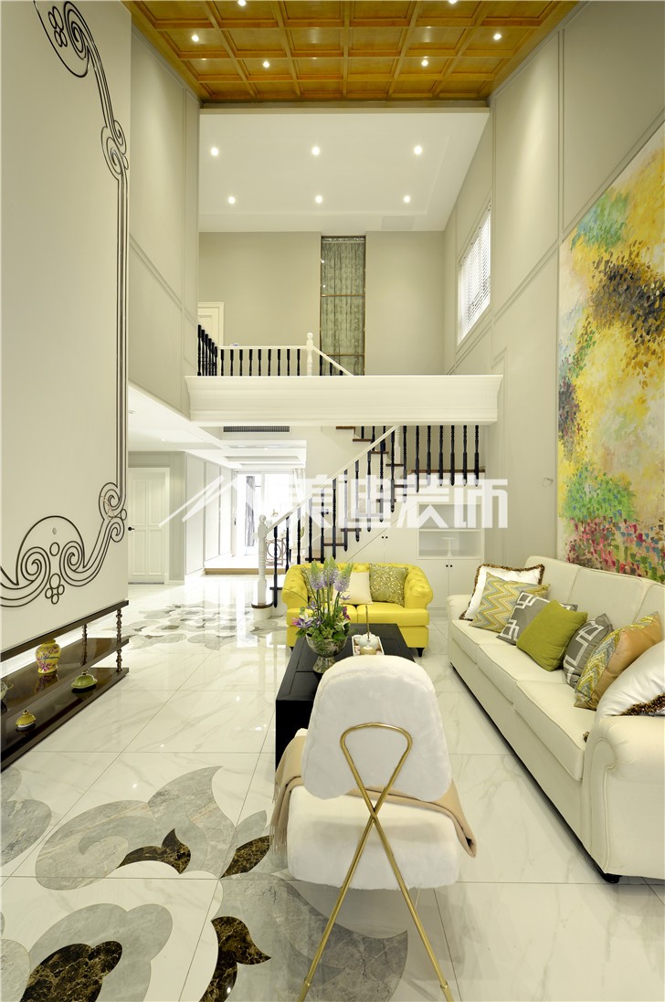 世贸铂翠湾清新北欧风装修案例图—客厅