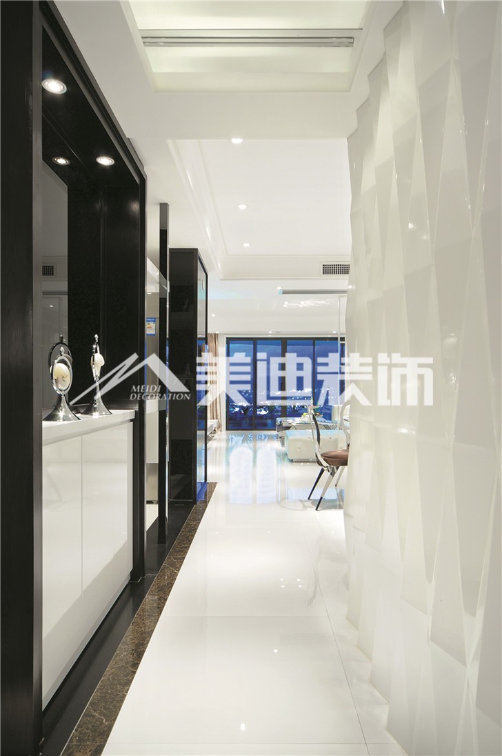 红橡华园简约现代风装修案例图—过道